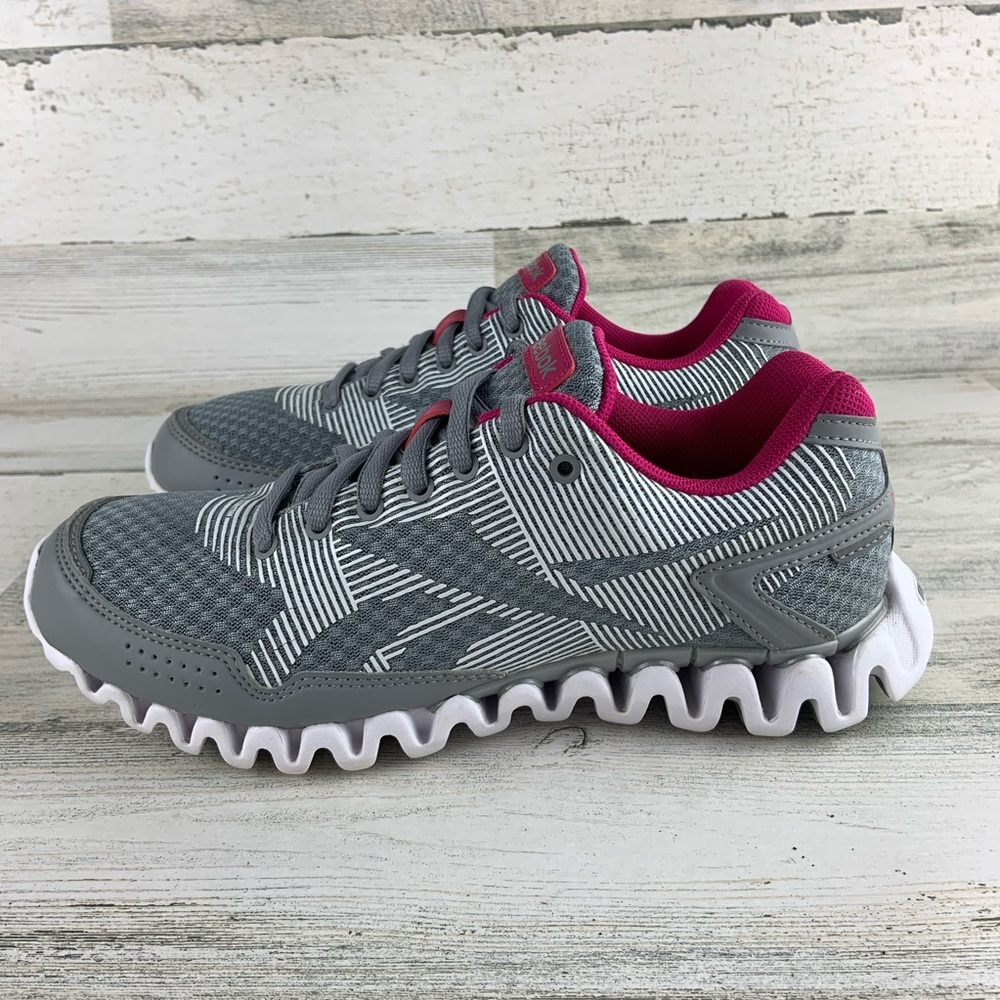 REEBOK Zignano Running Grey/Pink Shoes Size 7